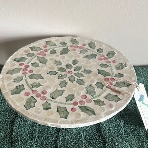 Made in Vietnam Holiday Christmas Cake Pastry Stand Holly Berry NEW!